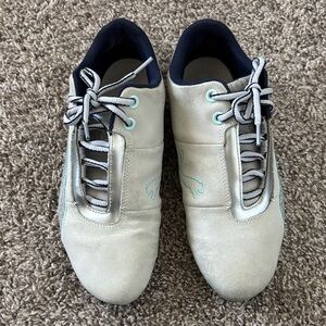 Puma Women’s Future Cat Mint Green Gray Motorsport Driving Shoes Size 7
